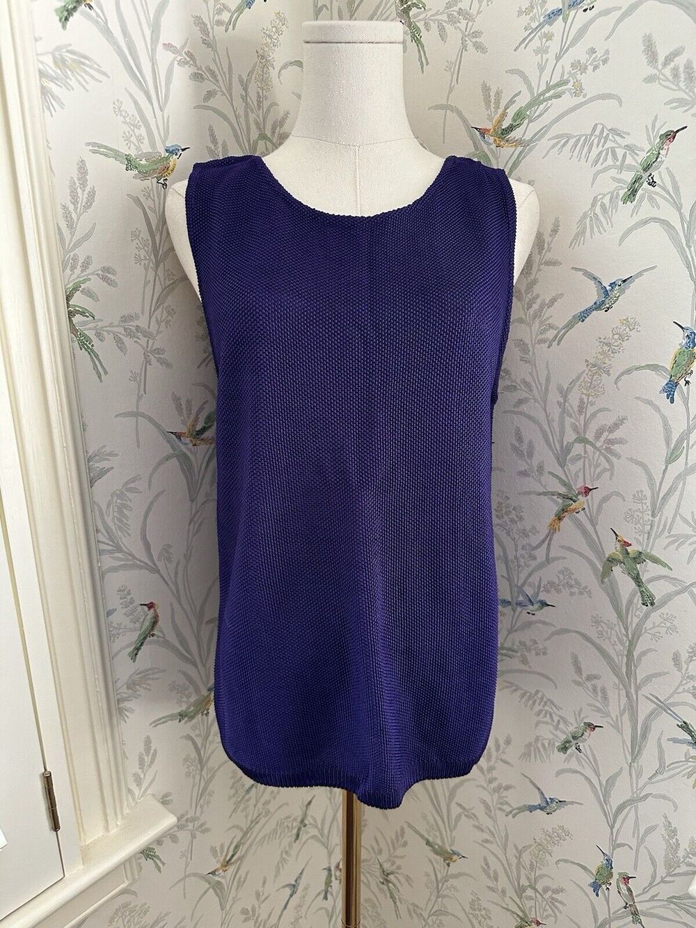 Chicos Design Purple Sleeveless Made In USA Vtg New With Tag Size S/M Knit Tank